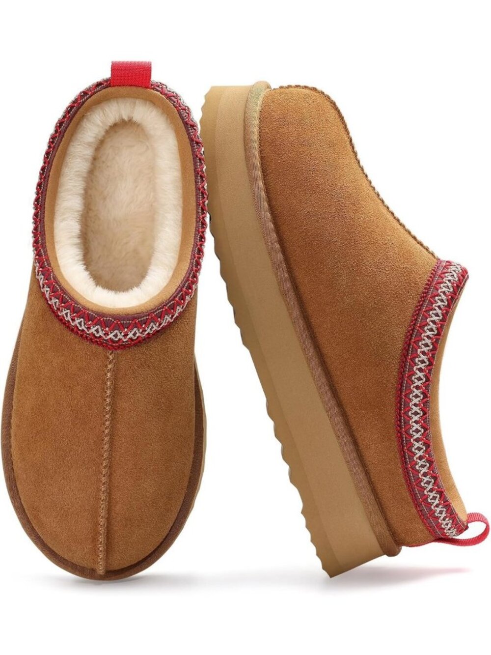 Cozy Fuzzy Winter Platform Slippers for Women | Genuine Suede Warm Shoes